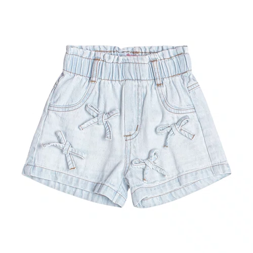Short Jeans Com Laços Delave Claro Momi