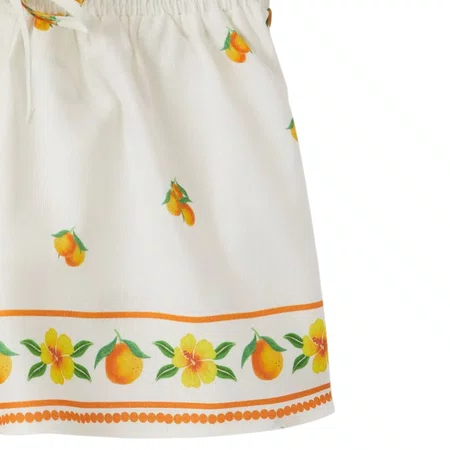 Short Laranjintas Off White Fabula