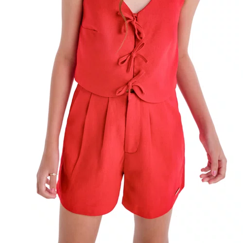 Short Linho Vermelho Vanilla