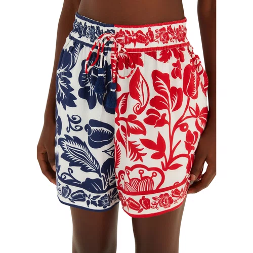 Short Noite de Passaro Navy Vermelho Farm
