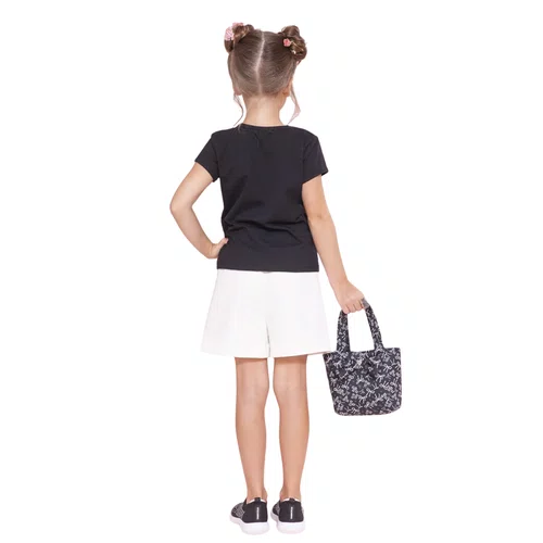 Short Sarja Lacinhos Bordados Off White Pituchinhus