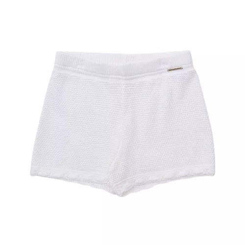 Short Tricot Ponto Rendado Floral Pituchinhus