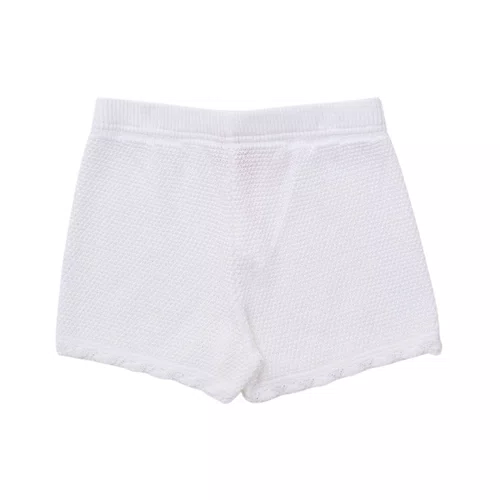 Short Tricot Ponto Rendado Floral Pituchinhus