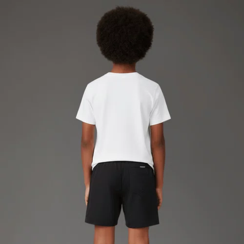 Shorts Elástico Liso Preto Logo Calvin Klein