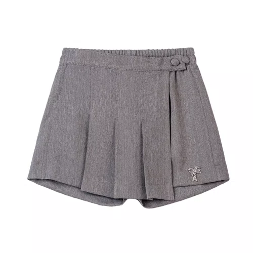 Shorts Saia Pregas Rsica de Giz Chumbo Anime