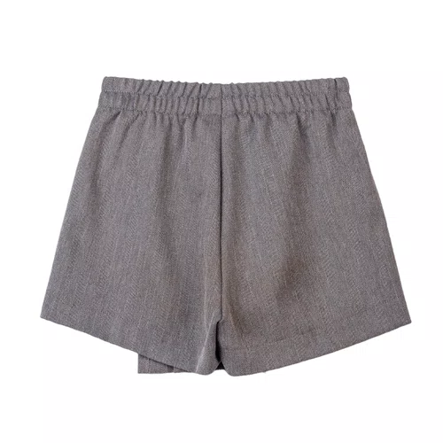 Shorts Saia Pregas Rsica de Giz Chumbo Anime