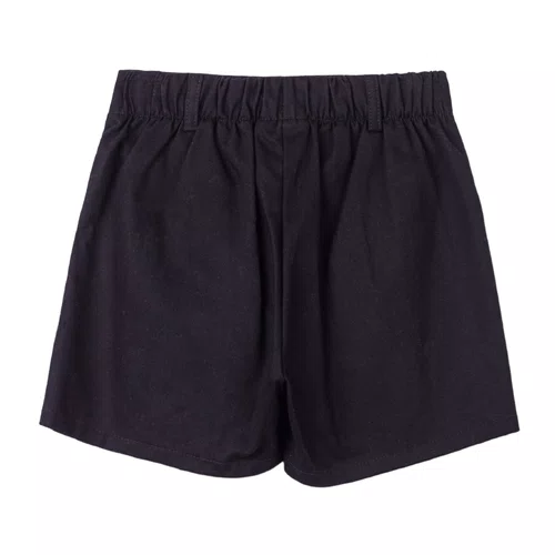 Shorts Saia Sarja Com Pregas Preto Anime