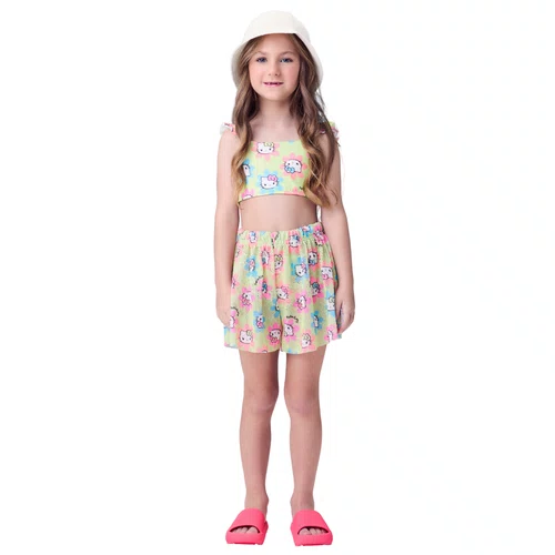 Shorts Saida De Praia Telinha Hello Kitty Momi