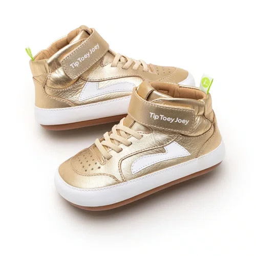 Tenis Abotinado Couro Landy Metal Gold Tip Toey Joey