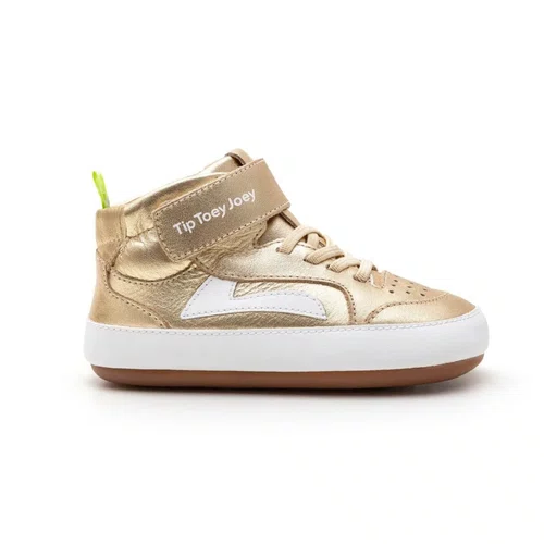 Tenis Abotinado Couro Landy Metal Gold Tip Toey Joey