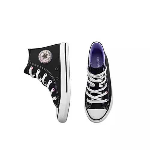 Tênis Cano Alto Chuck Taylor Preto e Orquídea All Star