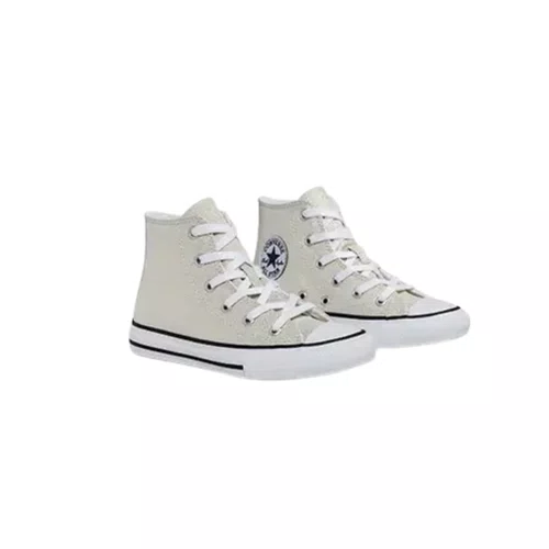 Tênis Cano Alto Kids Chuck Taylor Prata e Branco All Star