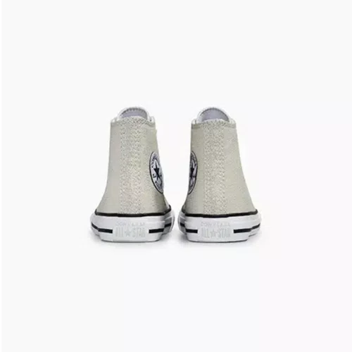 Tênis Cano Alto Kids Chuck Taylor Prata e Branco All Star