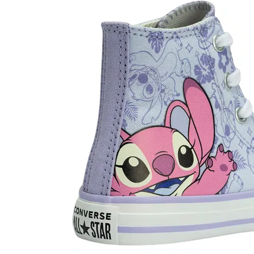 Tenis Cano Alto Lilas Stitch e Angel All Star
