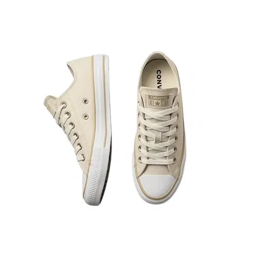 Tenis Cano Baixo Couro Bege Teen All Star