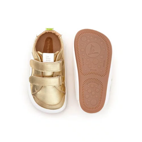 Tênis Couro Hopper Dourado Metal Gold Tip Toey Joey