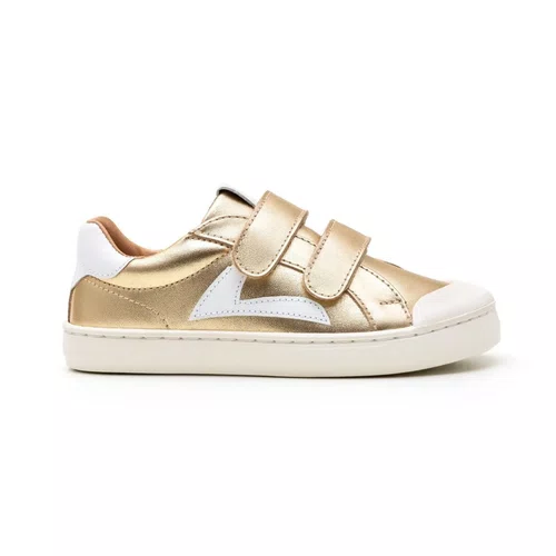Tênis Couro Hopper Kids Dourado Metal Gold Tip Toey Joey