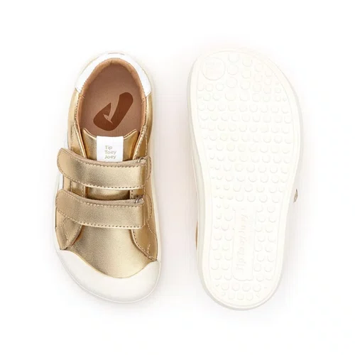 Tênis Couro Hopper Kids Dourado Metal Gold Tip Toey Joey