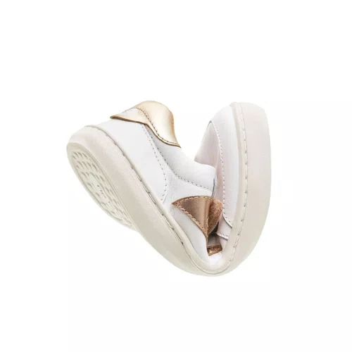 Tenis Couro Landy Rose Gold White Tip Toey Joey
