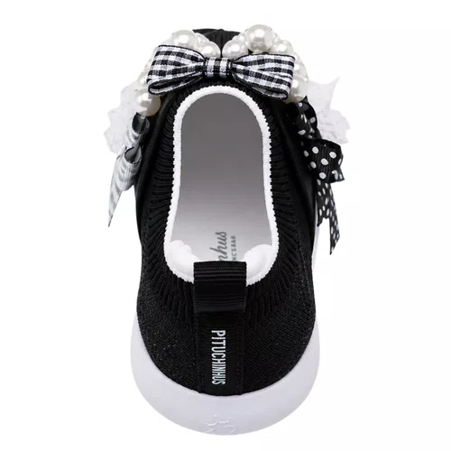 Tênis Knit Multi Laços Preto Pituchinhus