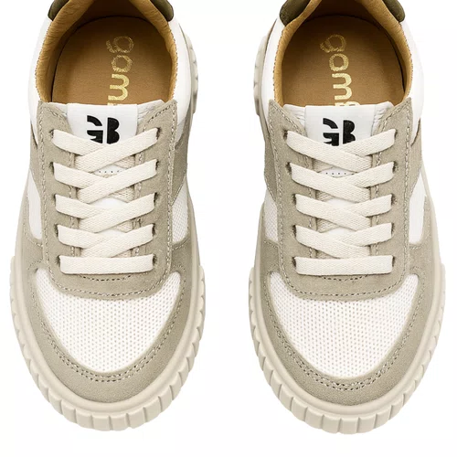 Tenis Topspin Branco Grafite e Verde Gambo