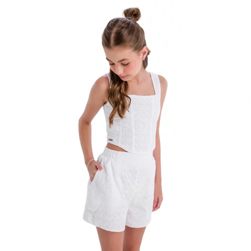 Top Cropped Laise Branco Vanilla