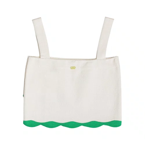 Top Cropped Tricot Barrado Off White Authoria
