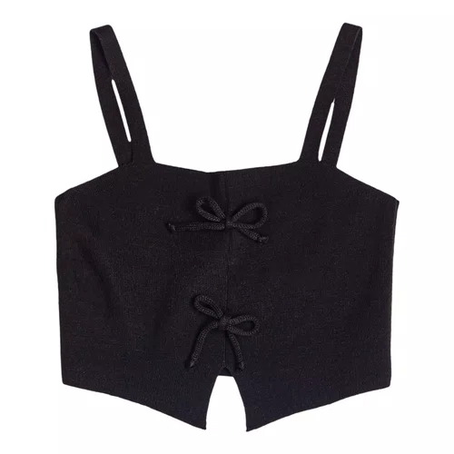 Top Tricot Com Lacinhos Preto I Am