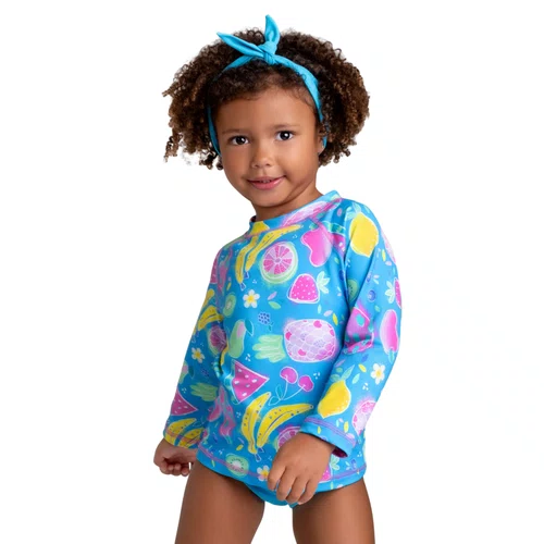 Trijunto Camiseta + Biquini Frutas Azul Dedeka