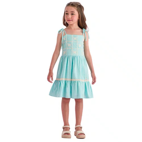 Vestido Alcinha Borboletas Azul Mar Petit Cherie