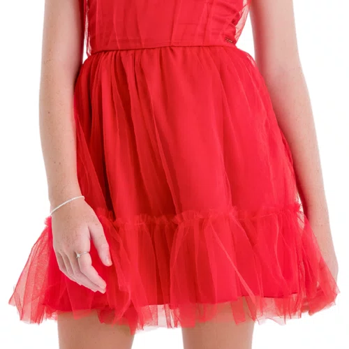 Vestido Alcinha Tule Vermelho Vanilla