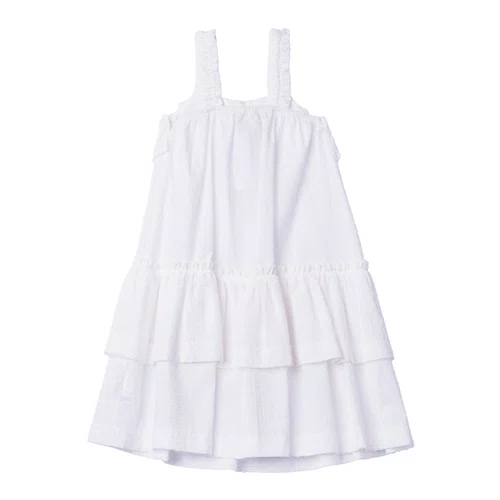 Vestido Algodão Babados Off White Anime