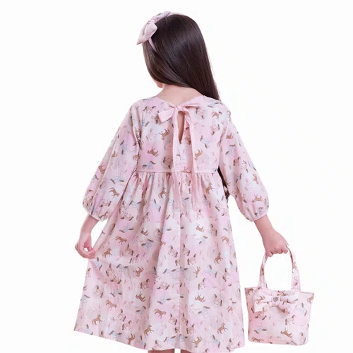 Vestido Algodão Cavalinhos e Poá Bolsos Pituchinhus