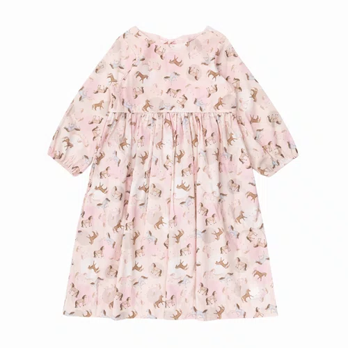 Vestido Algodão Cavalinhos e Poá Bolsos Pituchinhus