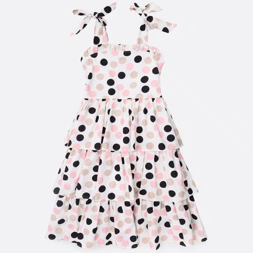 Vestido Algodão Maxi Poá Babados Pituchinhus