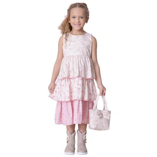 Vestido Algodão Mix Estampas Boho Paisley Pituchinhus