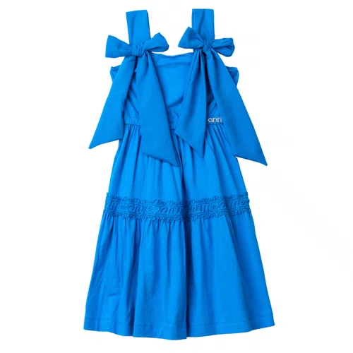 Vestido Babados Azul Royal Anime
