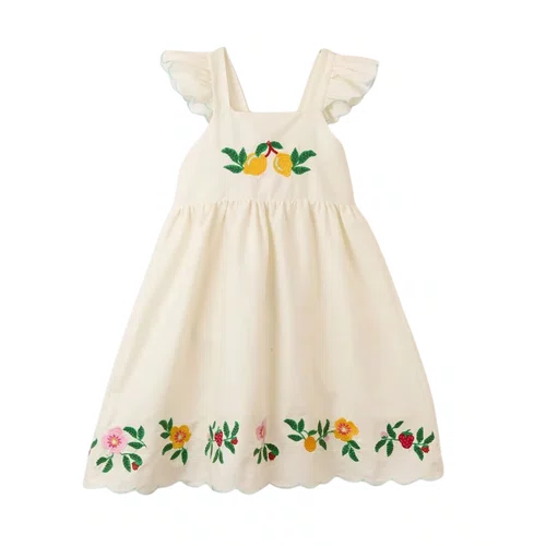 Vestido Bordado Mucha Fruta Off Fabula