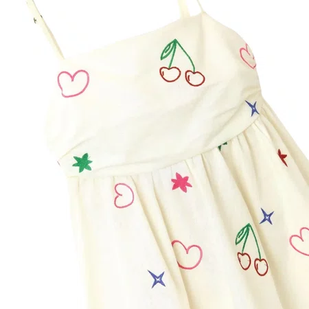 Vestido Bordado Pop Off White Farm Futura