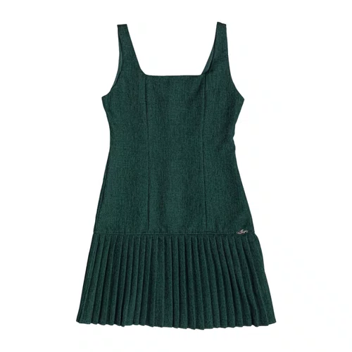 Vestido de Alfaiataria Plissado Verde College Authoria