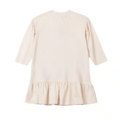 Vestido de Malha Manga Longa Elsa Babado Bege Anime
