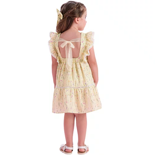 Vestido Floral Jardim Amarelo Claro Petit Cherie