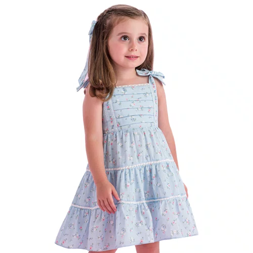 Vestido Jardim Encantado Azul Claro Petit Cherie