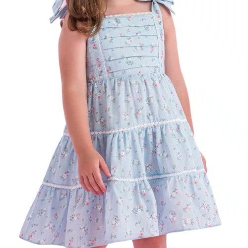 Vestido Jardim Encantado Azul Claro Petit Cherie