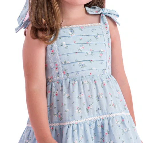 Vestido Jardim Encantado Azul Claro Petit Cherie