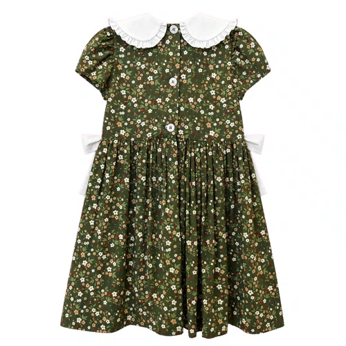 Vestido Kids Gola Bordada Floresta Giverny Primo Bambino