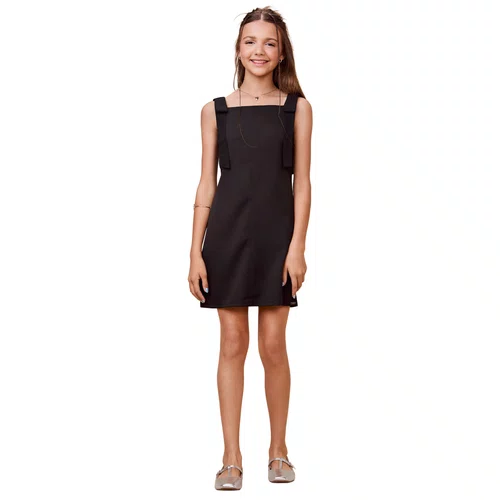 Vestido Laços Ombro Preto Authoria