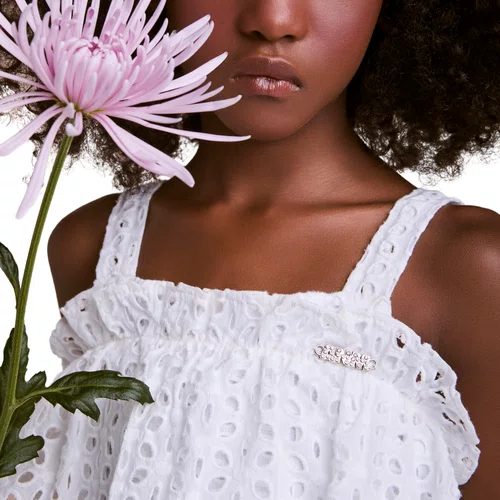 Vestido Laise Bolinhas Branco Anime
