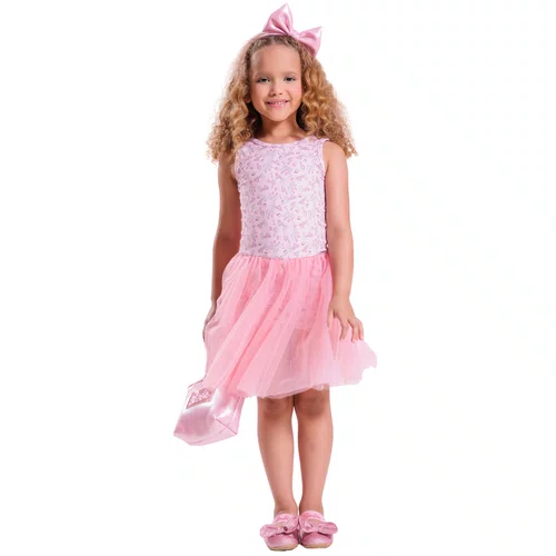 Vestido Light Ballet Tule Rosa Barbie Pituchinhus