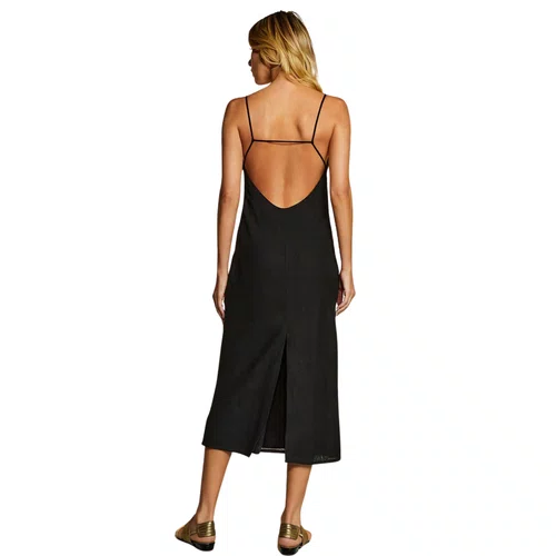 Vestido Linho Preto Navajo Alcinha Cia Maritima